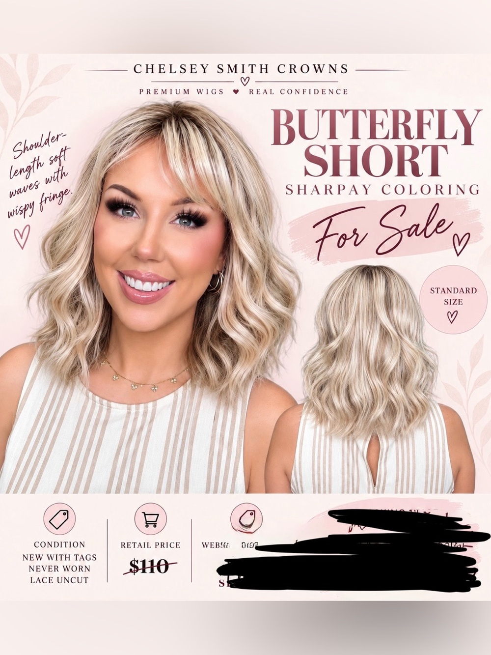 Chelsey Smith Crowns Butterfly Short Wig - Blonde